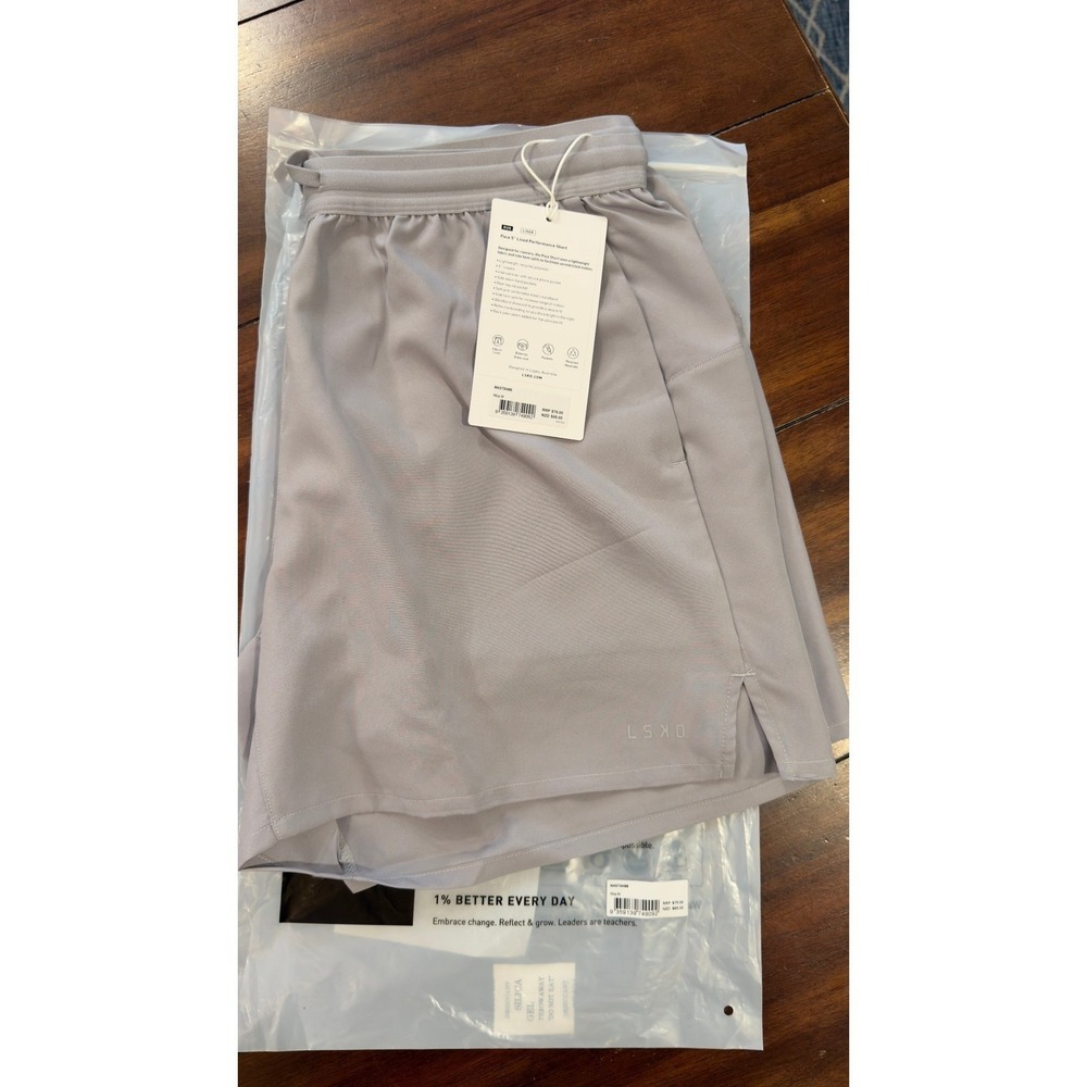 LSKD Pace 5" Lined Performance Shorts Alloy Gray Mens Size Medium NWT NEW - Picture 15 of 16